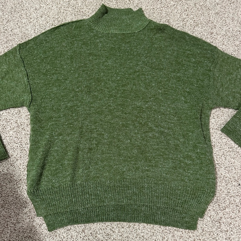 Green Mock Neck Sweater